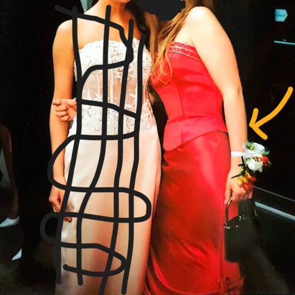 Grad Dress, Size 6, Light Red / Reddish-Orange, Tiffany Designs - Picture 3 of 9